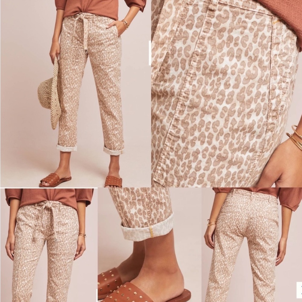 ANTHROPOLOGIE The Wanderer Utility Pants • Leopard Print • 26